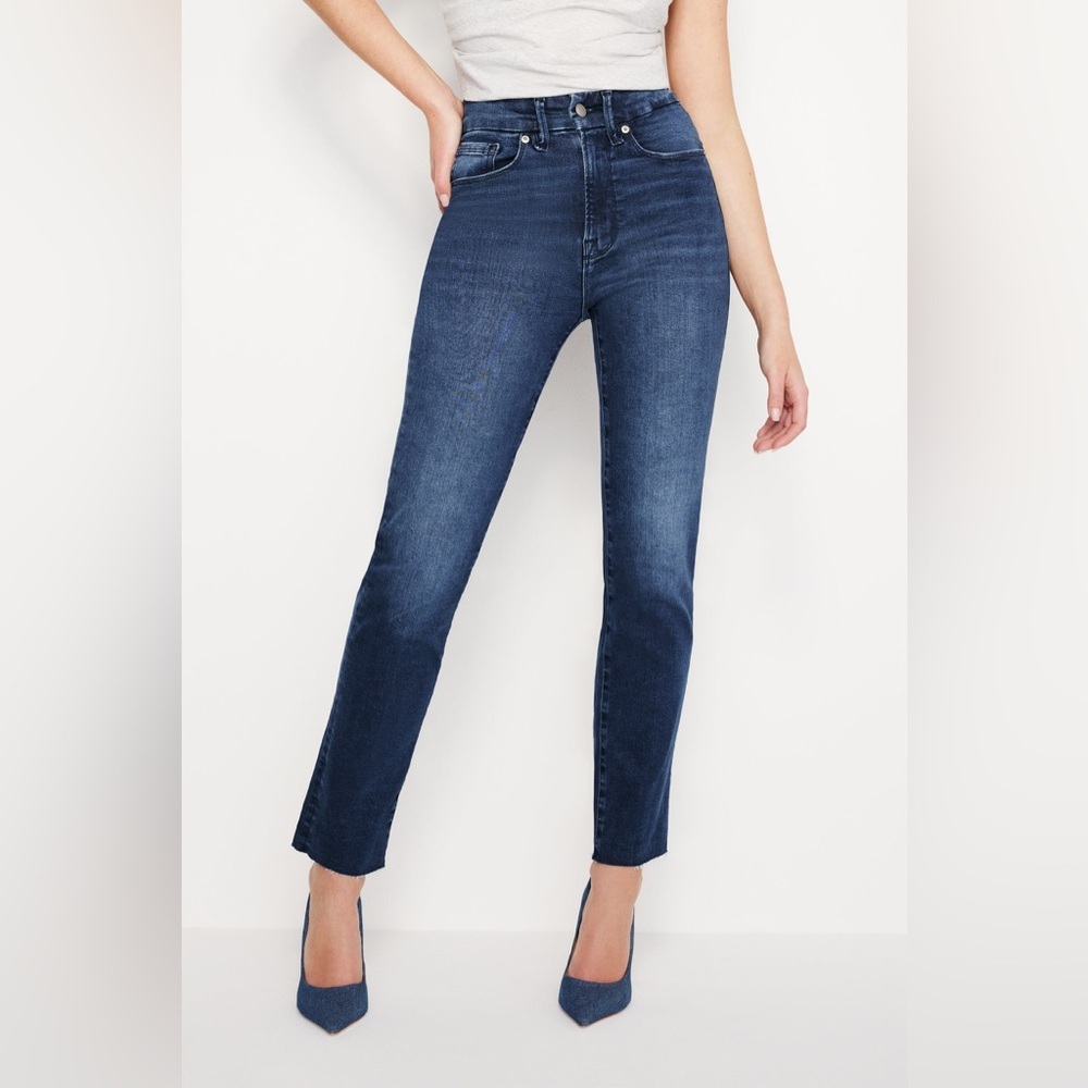 Good American Blue Straight Leg Jeans